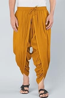 Urali® Men's Solid 100% Cotton Dhoti Pants - D100A