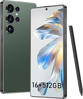 BXVI25 Ultra 16+512GB Smartphone - 7000mAh Battery, 6.99-inch Display, Built-in Pen, Android 14, Snapdragon 8 Gen3, 68MP+108MP Camera Outperform Competitors in Speed & Power (Green)