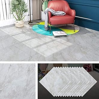 Light grey peel and stick flooring