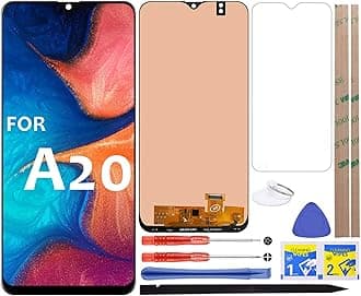 For A20 LCD Screen Replacement Touch Digitizer Display 6.4" (Black) for Samsung Galaxy A20 A205 SM-A205F/DS SM-A205U A205FN A205GN/DS A205YN A205G/DS SM-A205W