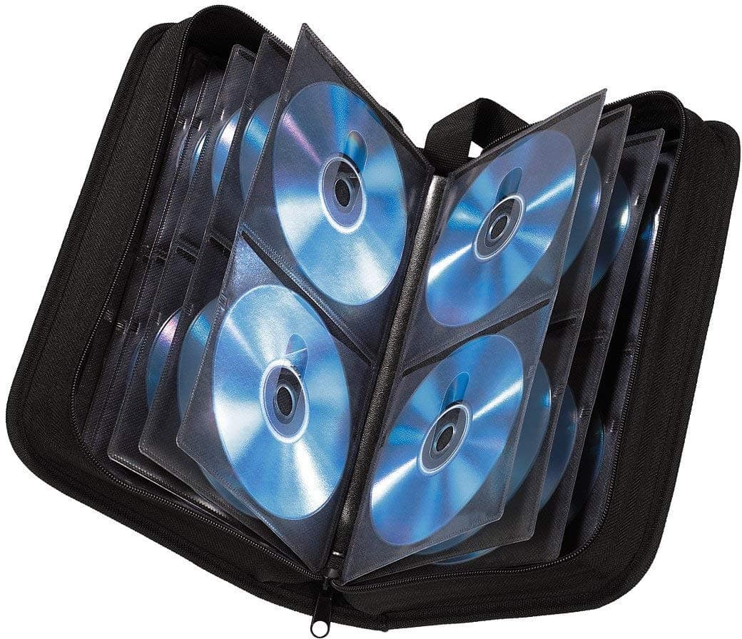 CD Wallet for 80 Discs | CD/DVD/Blu-Ray | Folder for Storage, Space-Saving for the Office, Car and at Home | Black