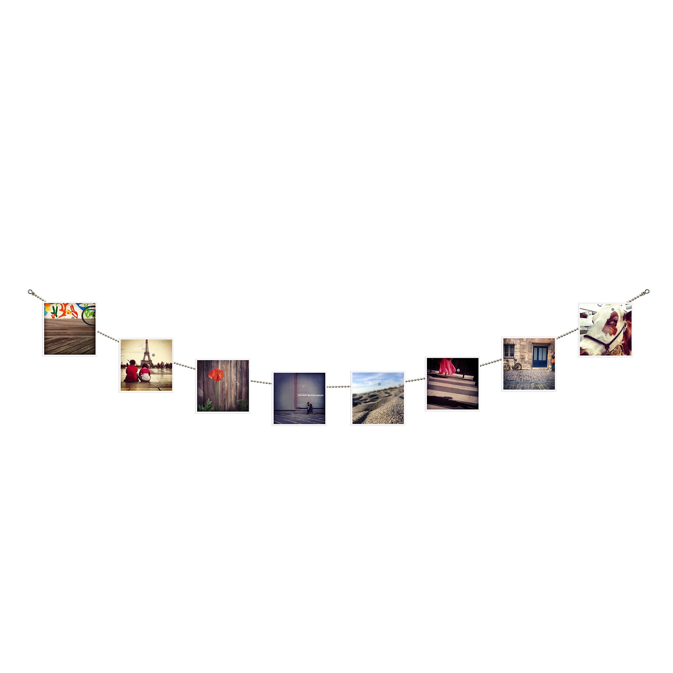 Three By Three Seattle Chained-Up Ball with Chain Photo Display, Silver (41108)