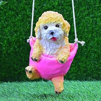 Poly-Resin Hanging Decor for Garden, Home, Gift (Swing Puppy)