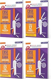 Oswaal CBSE Question Bank Class 12 Set of 4 Books | English Core | Physics | Chemistry | Mathematics | Chapterwise & Topicwise Solved Papers | For 2026 Board Exams