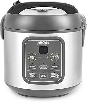 Professional Digital Rice Cooker, Multicooker, 4-Cup (Uncooked) / 8-Cup (Cooked), Steamer, Slow Cooker, Grain Cooker, 2Qt, Stainless Steel Exterior, ARC-994SG