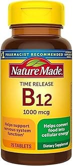 Nature Made Vitamin B12 1000 mcg, Dietary Supplement for Energy Metabolism Support, Time Release, 75 Tabletss,..