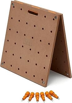 Bora Centipede Workbench Table Top For Bora Centipede Work Stand Saw Horses - 24" x 48" - Includes Wood Top with 3/4" Dog Holes + 6 Quick-Twist Lock Handles for Portable, Temporary Work Bench, CK22T