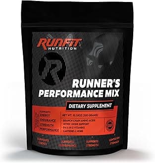 Run Fit Nutrition Runner's Performance Mix - Energy & Endurance Powder - Keto Friendly - Low Carb & Low Calorie - Vitamins, BCAAs, Caffeine & More - Fruit Punch - 30 Servings!