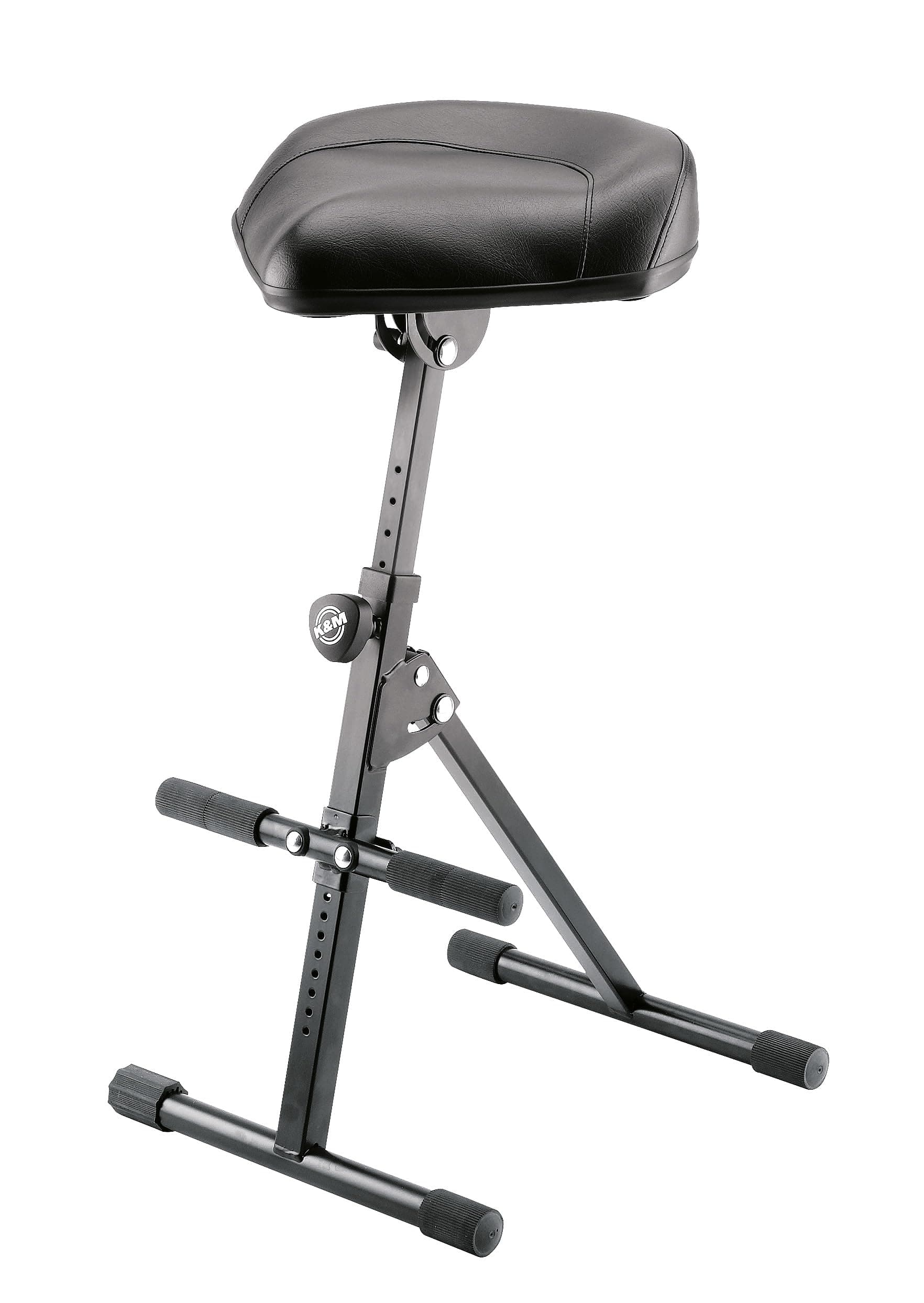 K&M - Konig & Meyer 14045.000.55 - Performance Stool - Ergonomic Seat Adjust Height/Angle - Adjust Footrest Position - Professional Grade for all Musicians - German Made - Black Imitation Leather