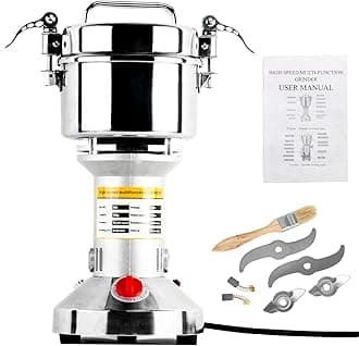 - Homend High Speed 700g Electric Grain Mill Grinder Powder Machine Spice Herb Grinder 2500W 70-300 Mesh 36000RPM Stainless Steel Commercial Grade for Kitchen Herb Spice Pepper Coffee (700g)