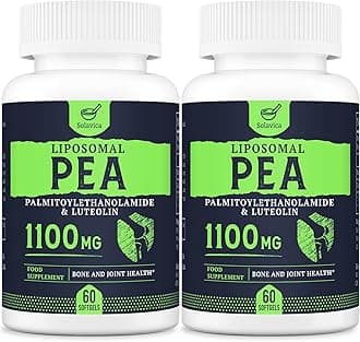 Liposomal Palmitoylethanolamide (Pea) 1100mg with Luteolin, Micronized Pea - High Purity, Super Absorption and Optimal Effectiveness, 60 Softgels (Pack of 2)