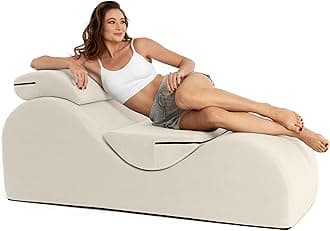 Avana Luvu Lounger - Chaise Lounge Chair for Yoga, Exercise, Massage - High Density Foam - Made in The USA - Beige
