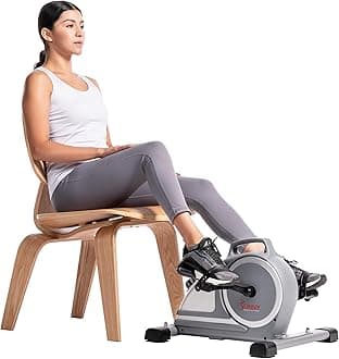 Sunny Health & Fitness Mini Exercise Bike, Under Desk Dual Function Arm & Leg Seated Pedal Exerciser for Senior Workout, Desk Cycle Cardio Training at Home, Optional Free SunnyFit App Connected