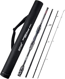 Goture Travel Fishing Rods, 4 Piece Fishing Pole with Case/Bag, Casting/Spinning Rod,Ultralight Fishing Baitcasting Rod 7ft for Saltwater Trout, Bass, Walleye, Pike
