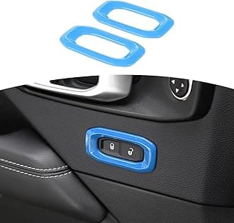 RT-TCZ for Wrangler JL Door Lock Switch Button Trim Cover Baby Blue for Jeep Wrangler JL JLU Gladiator JT 2018-2024 Baby Blue Interior Accessories 2pcs