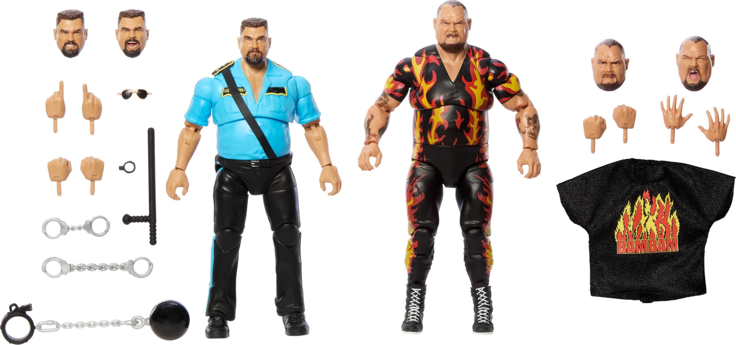 Mattel WWE Coliseum Collection Action Figure 2-Pack with Bam Bam Bigelow & Big Boss Man 15.2 cm Collectibles & Accessories including interchangeable parts