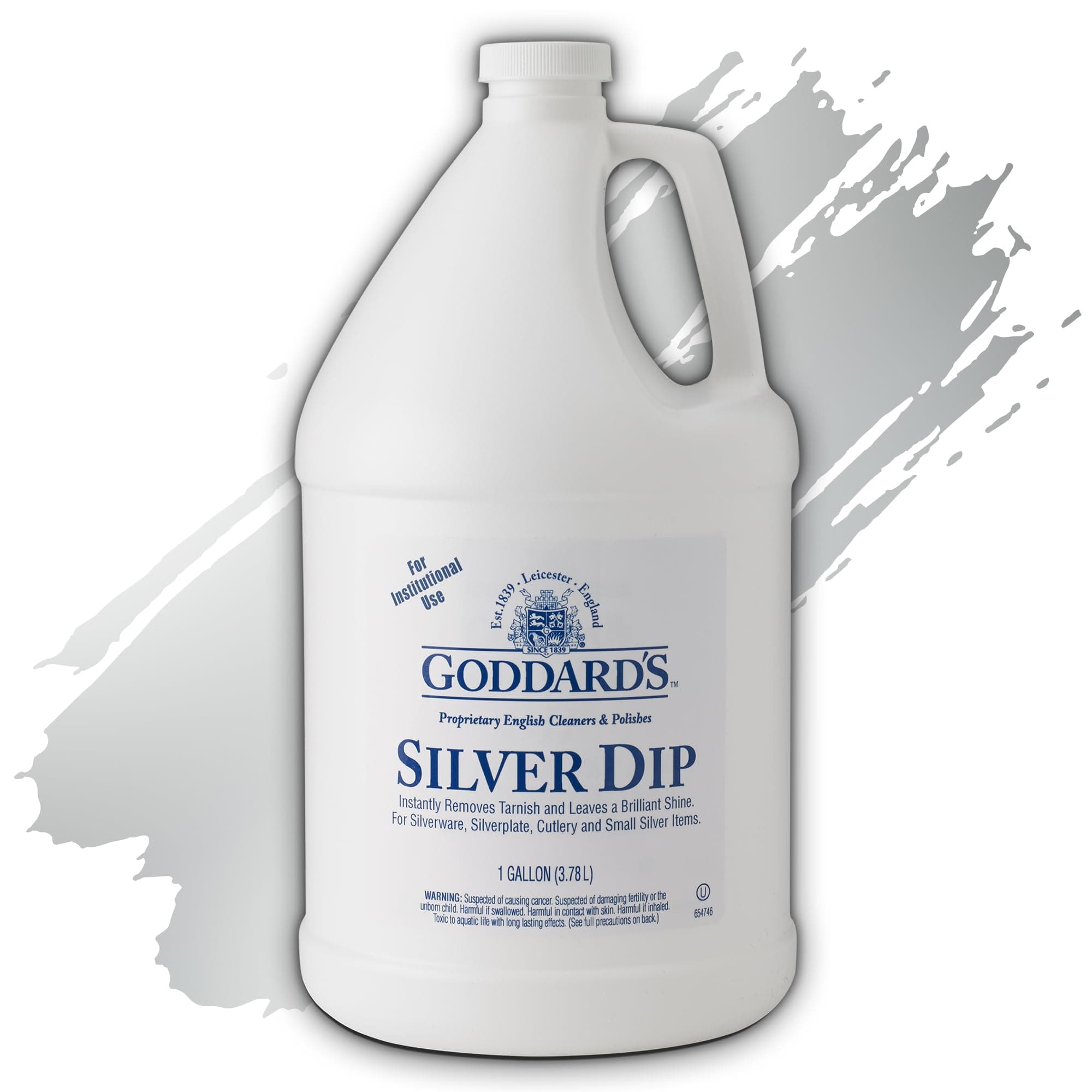 Silver Cleaner Dip – Silver Jewelry Cleaner Solution for Hard-to-Reach Silverplate, Cutlery & Small Items – Professional Use Tarnish Remover – Silverware Cleaning Supplies (1 Gal)