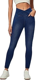 IUGA Stretchy High Waisted Jeans for Women Jeggings Tummy Control Skinny Pull on Jeans with Pockets Trendy