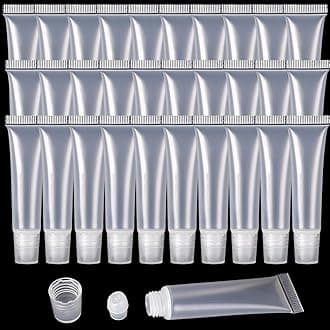 100 Pcs 10 ml Lip Gloss Balm Tubes Refillable Empty Tubes Clear Cosmetic Containers Soft Tube (10ML, 100)
