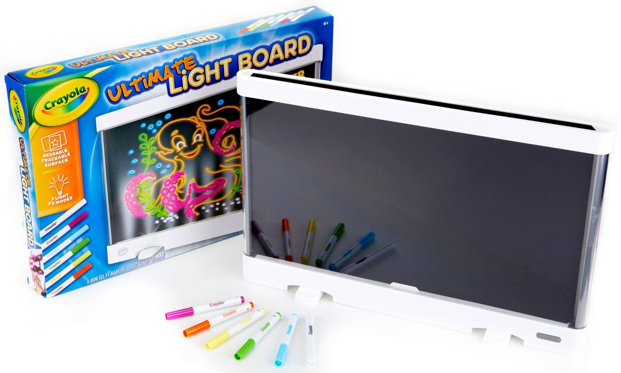 Crayola Ultimate Light Board - White, Kids Drawing Tablet, Gifts for Kids, LED Drawing Board, Sketching Art Projector, Toys for Boys & Girls, 6+