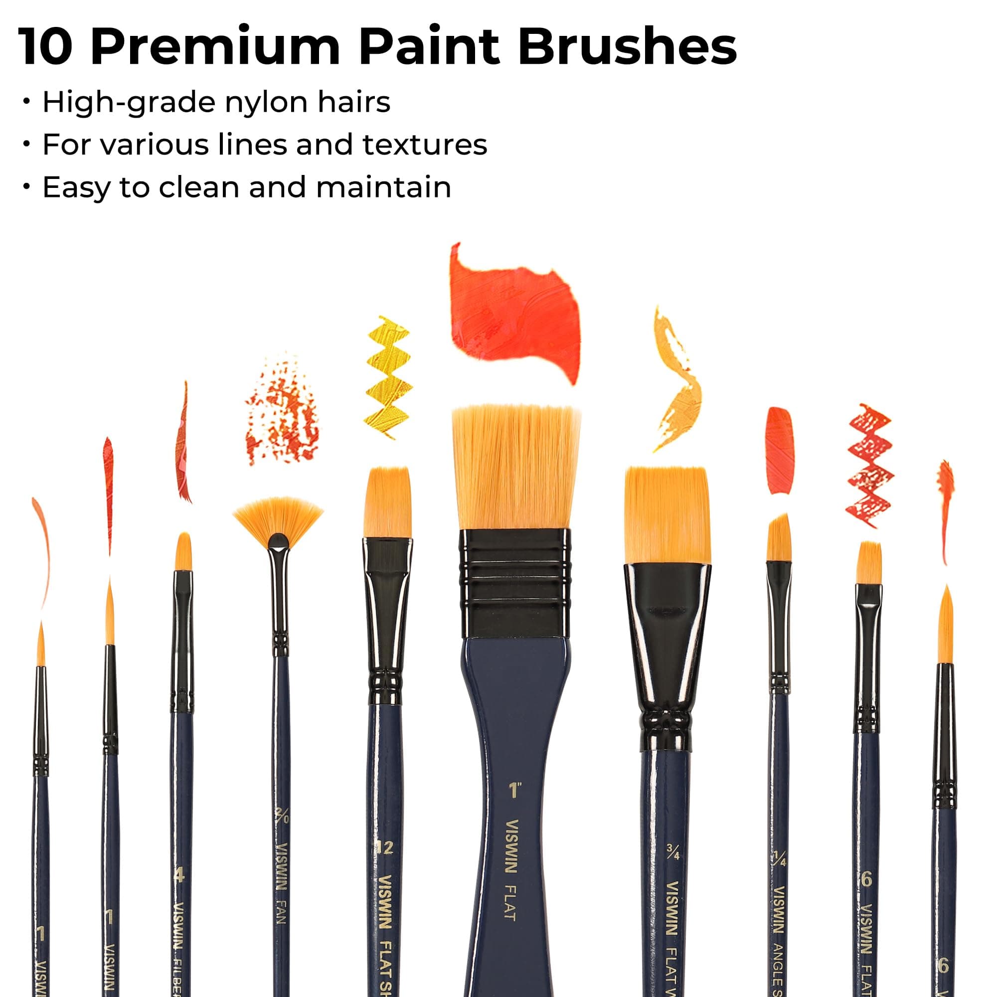 VISWIN Deluxe Acrylic Paint Kit with Tabletop Easel Box, 74 Pcs Painting Kit with 48 Acrylic Paint Set, Canvas, Brushes, Art Supplies for Adults, Artists, Beginners