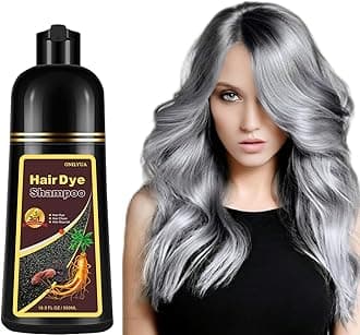 Fvquhvo Instant Silver Gray Hair Color Shampoo (3 in 1), 16.9 Fl Oz, Long Lasting,Unscented,Natural Dye Shampoo for Women Men
