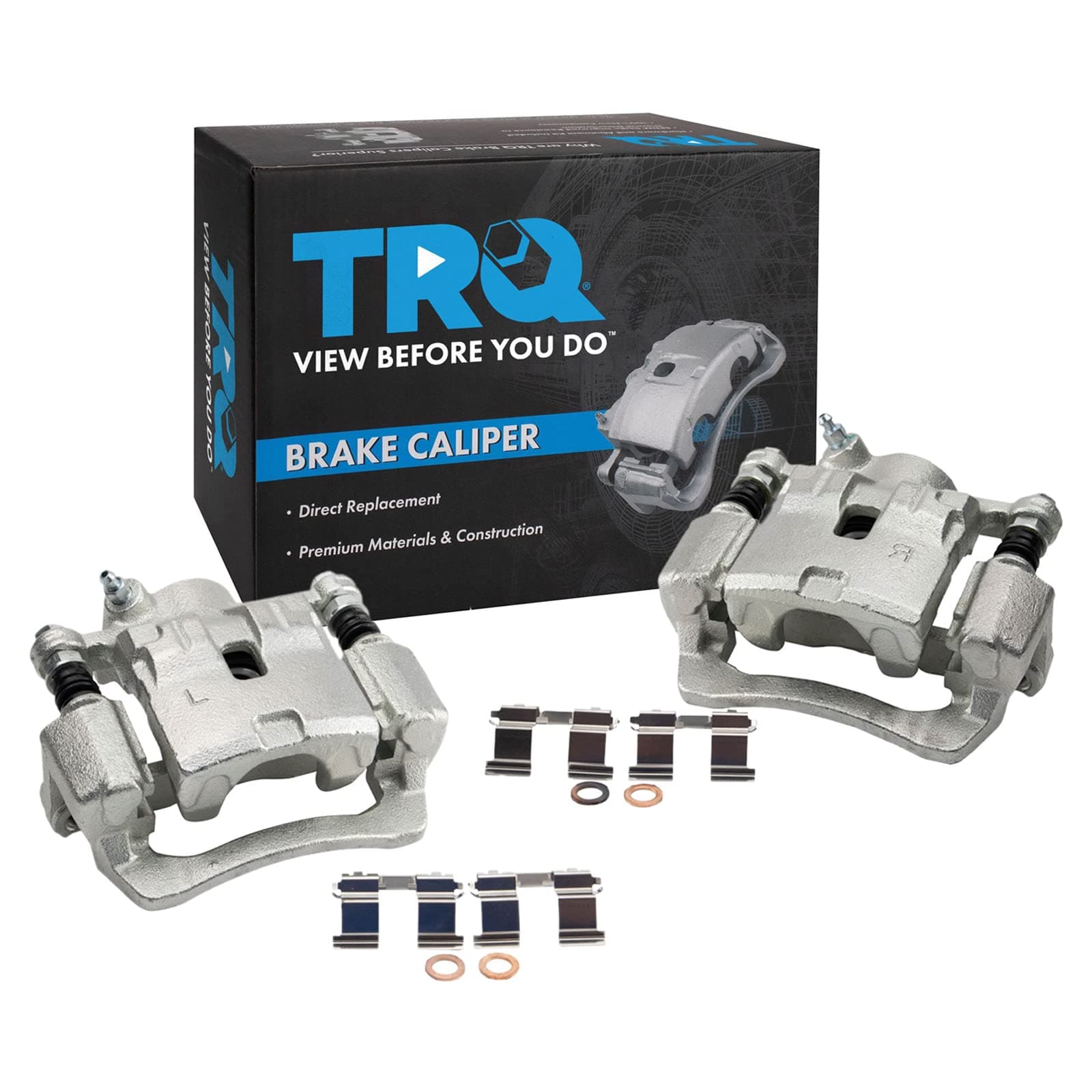 TRQ Rear Brake Caliper with Bracket & Hardware Pair for Impreza Forester WRX