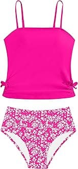 Girls Tankini Swimsuits Two Piece Bathing Suit Drawstring Swimwear Set for Girls 7-18 Years