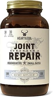 HEART & SOIL3000mg Joint Support Supplement with Grass-Fed Bone Marrow & Bovine Tracheal Cartilage for Mobility & Immune Function – Non-GMO, Allergen-Free - 180 Capsules
