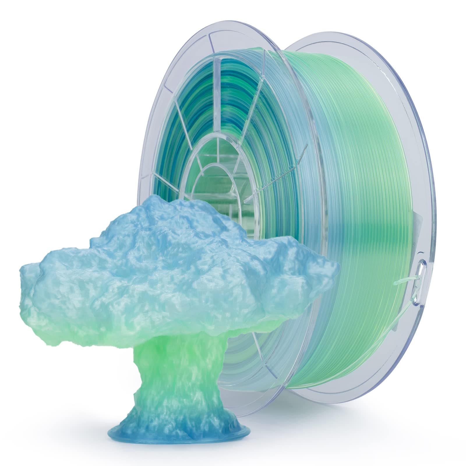 ZIRO Multicolor 3D Printer Filament, Translucent PLA Filament 1.75mm, Gradient Rainbow PLA Filament, 1kg/2.2lb, Season Series - Summer