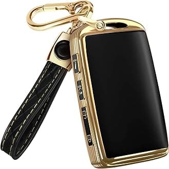 Lucrum Compatible with Mazda Key Fob Cover & Leather Keychain - TPU Case for 3, 6, CX-5 CX-9 CX-30 CX-50 CX-70 (2019-2025)