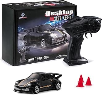 1/64 Scale Drift RC Car,Mini RC Sportscar 2.4Ghz Mini Racing Drift Racing Remote Contrl Car Model Toys Hobby Gift for Adults and Kid(Black)