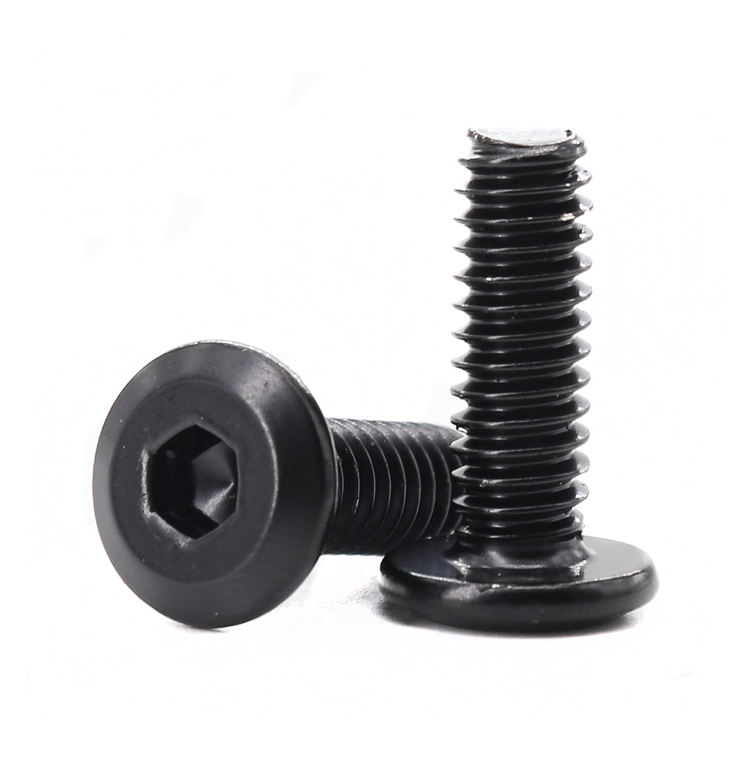 cSeao 20pcs 1/4"-20 x 3/4" Black Flat Head Allen Bolts 304 Stainless Steel for Furniture Connecting Table Bed
