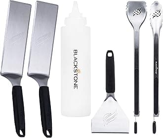 Blackstone Deluxe Spatula Griddle Kit (6-Piece) with Stainless Steel Tongs