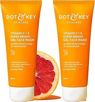 Vitamin C + E Super Bright Gel Face Wash Combo | For Glowing And Brightening Skin | All Skin Types|With Triple Vitamin C, Fades Dark Spots & Pigmentation (Pack of 2, 100gm each)
