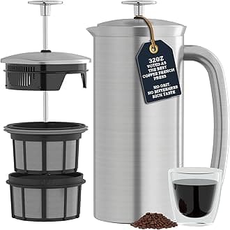 Espro Coffee Press P7-32 oz, Vacuum Insulated, Brushed Stainless Steel