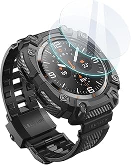 i-Blason Armorbox Samsung Galaxy Watch 5 Proバンド[45mm]対応 Galaxy Watch 5 Pro用 頑丈で耐久性のあるTPUウォッチバンド 強化ガラススクリーンプロテクター2枚組付き