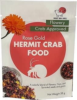 Rose Gold Natural Hermit Crab Food – Rose Petals, Calendula & Sprouted Grains – 39g – Snout and Shell