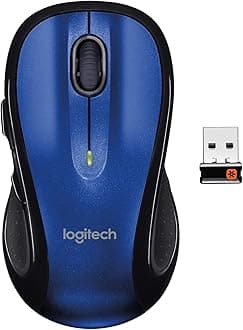 M510 Wireless Computer Mouse – Comfortable Shape with USB Unifying Receiver, with Back/Forward Buttons and Side-to-Side Scrolling, Blue