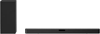 LG SN5Y Sound Bar w/Subwoofer, 2.1 ch, Power, High Res Audio, DTS Virtual: X, AI Sound Pro, Wireless Surround Sound Ready, Bluetooth Connectivity - Black
