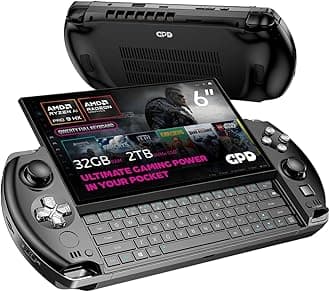 GPD WIN 4 2025 handheld gaming PC with AMD Ryzen AI 9 HX 370, 12C/24T, 5.1GHz, Radeon 890M, 32GB LPDDR5X RAM, 2TB SSD, 6" 1080P display, OcuLink slide up backlit keyboard, portable gaming console