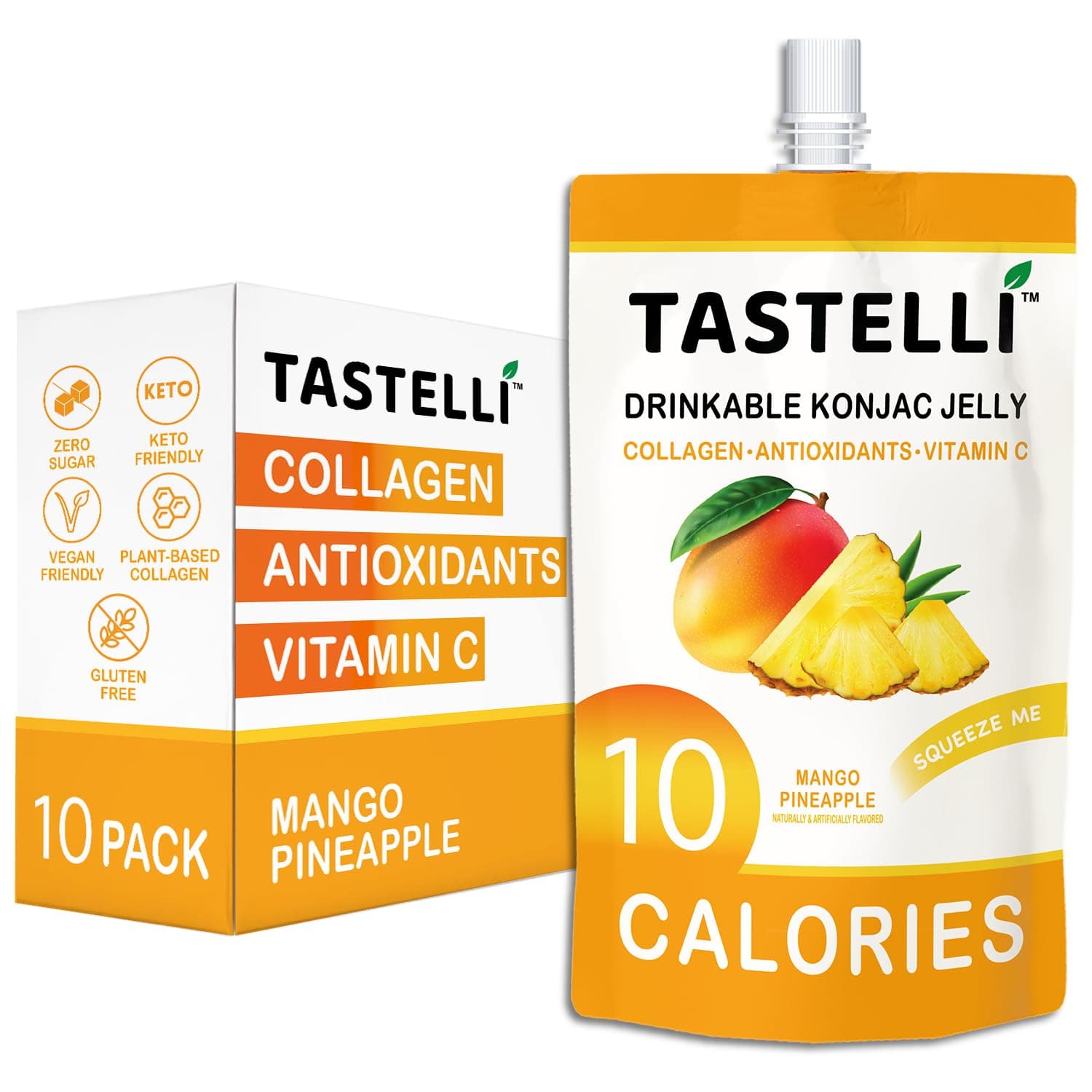 Tastelli Mango Pineapple Konjac Jelly (150ml x 10 Pouches)