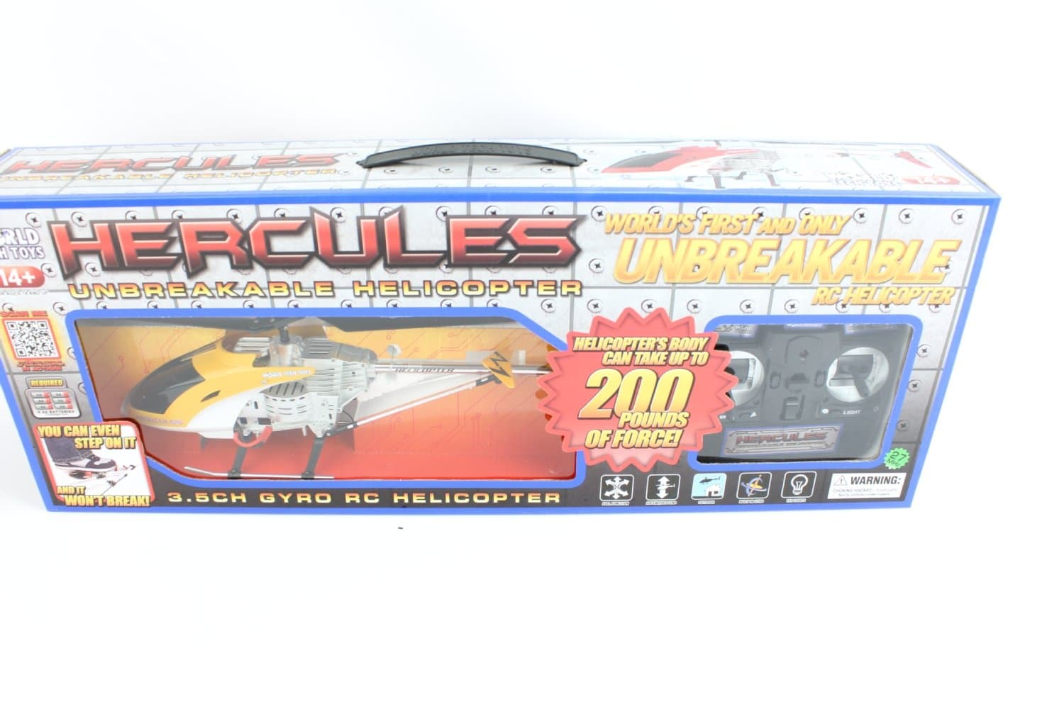 3.5CH Gyro Hercules Unbreakable Remote Control Helicopter, yellow