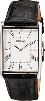 Seiko Women's Quartz Watch Stainless Steel with Leather Strap
