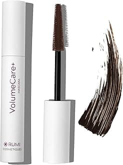 Rumi Cosmetiques VolumeCare+ Mascara For Older Women - Extreme Length and Volume 2-in-1 Formula - No Clumps, Long-Wearing, Hypoallergenic Mascara For Sensitive Eyes (Dark Brown)
