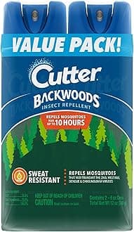Cutter Backwoods Insect Repellent (2 Pack), Repels Mosquitos for Up To 10 Hours, 25% DEET, 6 Ounce (Aerosol Spray)