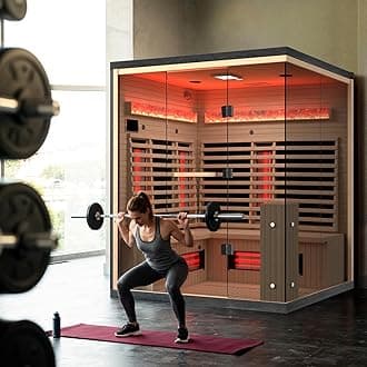 Full Spectrum Infrared Sauna, 3-4 Person Home Sauna with 6 Heating Tubes&4 Carbon Plates,Indoor Dry Sauna with Himalayan Salt Panel and LCD Control Panel