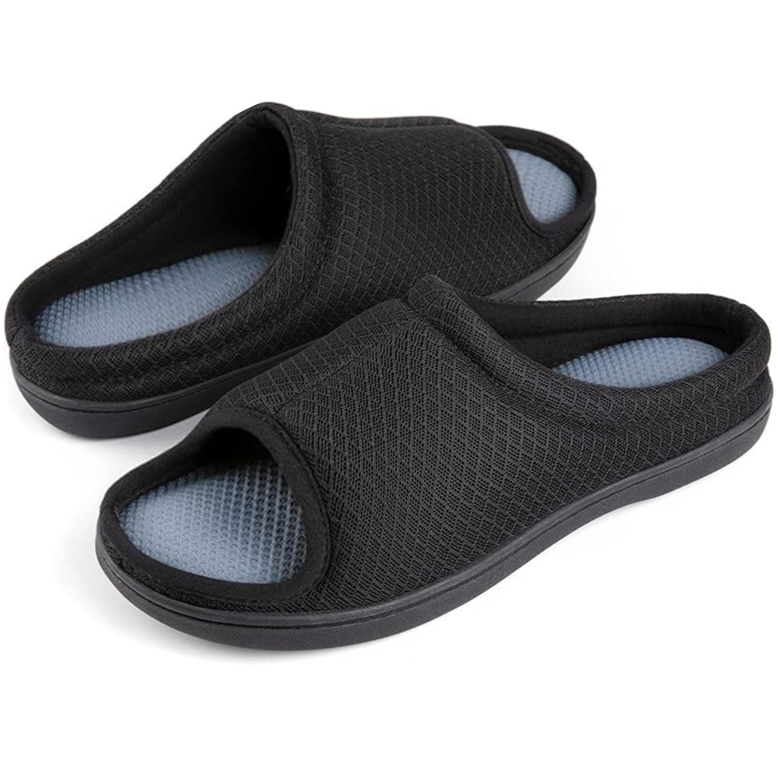 Zizor Men's Memory Foam Open Toe Slippers