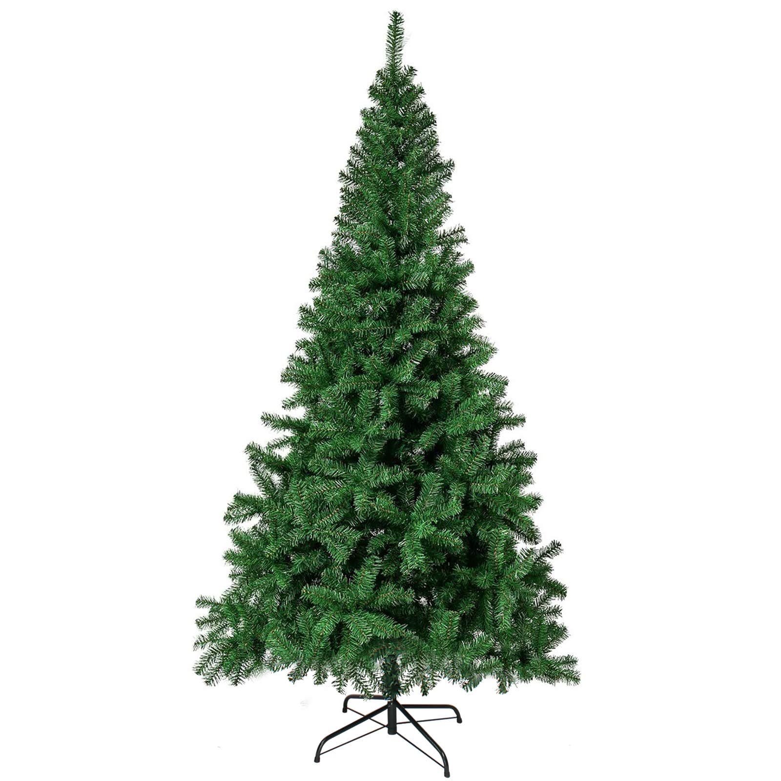 HERRON Christmas Tree Artificial Premium Spruce Hinged Xmas Tree with Metal Stand for Indoors&Outdoors (6ft)