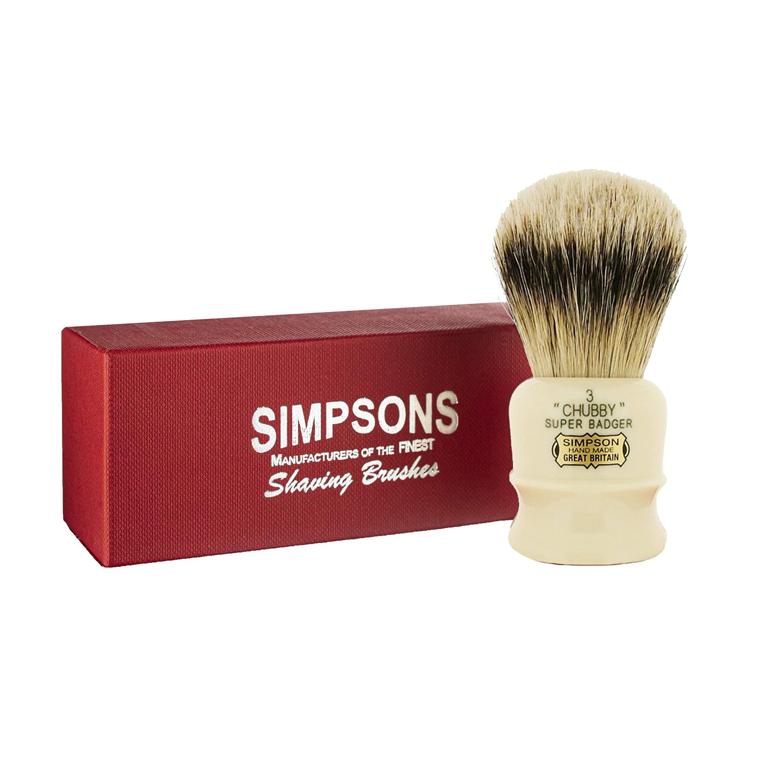 Simpson Shaving Brushes Chubby CH3 S Super Badger Handmade British Shaving Brush